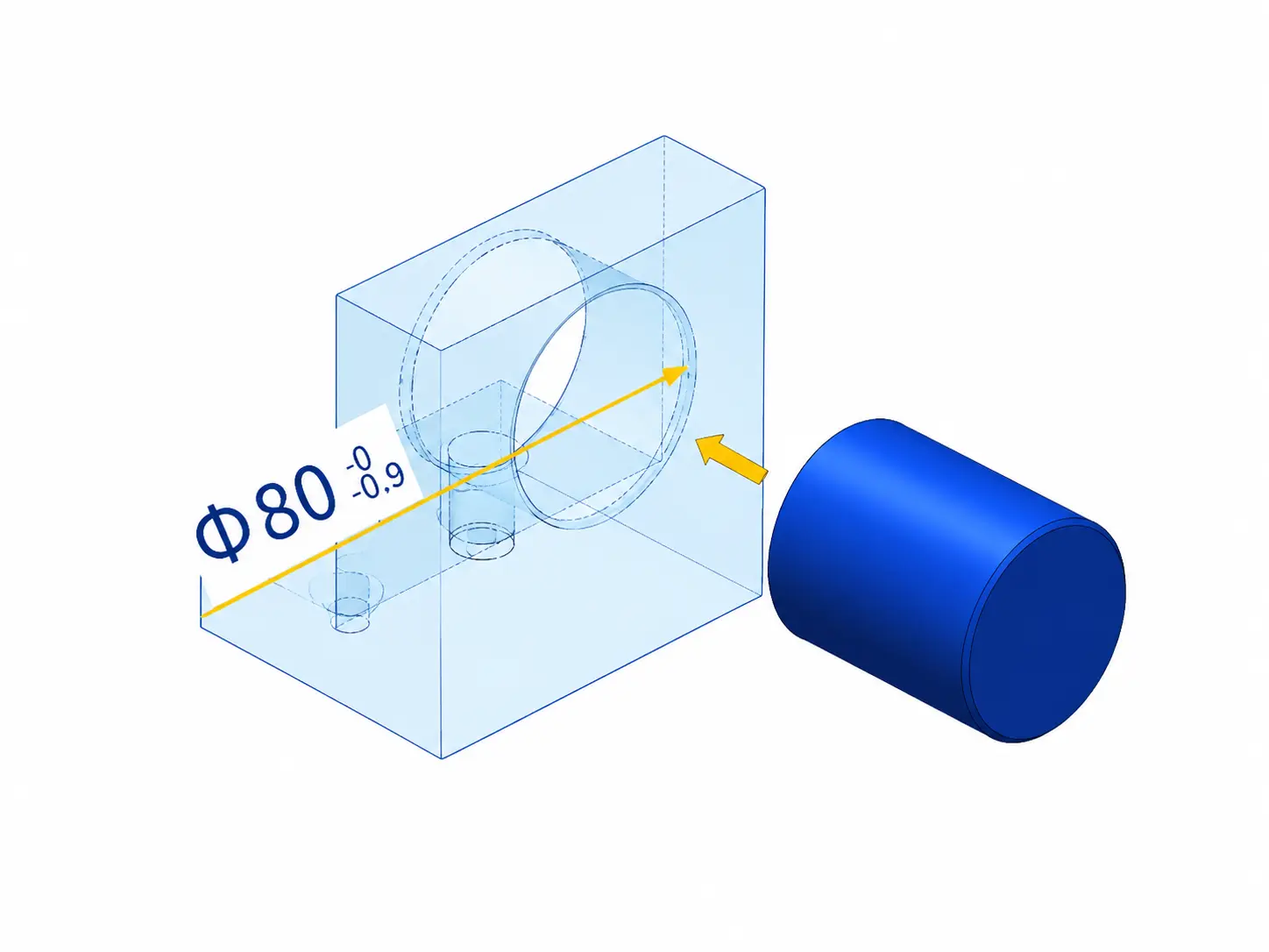 Hole tolerance example for an anti-vibration fixture